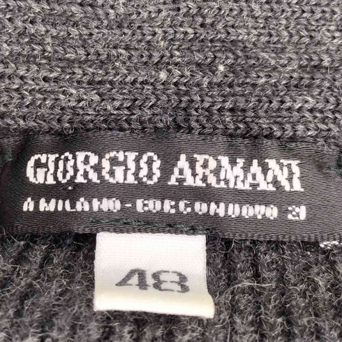 ジョルジオアルマーニ Giorgio Armani 90s 黒タグ イタリア製 フェイクレイヤード Vネック ウールカーディガン メンズ EUR:48
