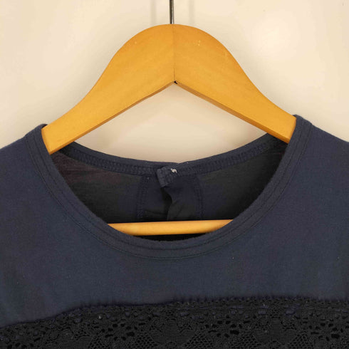 トリココムデギャルソン tricot COMME des GARCONS 14SS AD2013 花柄 レース 7分丈 バックボタン カットソー レディース JPN:M