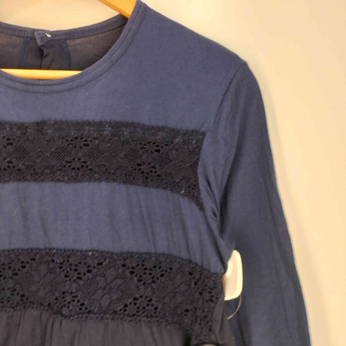 トリココムデギャルソン tricot COMME des GARCONS 14SS AD2013 花柄 レース 7分丈 バックボタン カットソー レディース JPN:M
