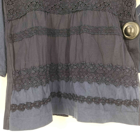 トリココムデギャルソン tricot COMME des GARCONS 14SS AD2013 花柄 レース 7分丈 バックボタン カットソー レディース JPN:M