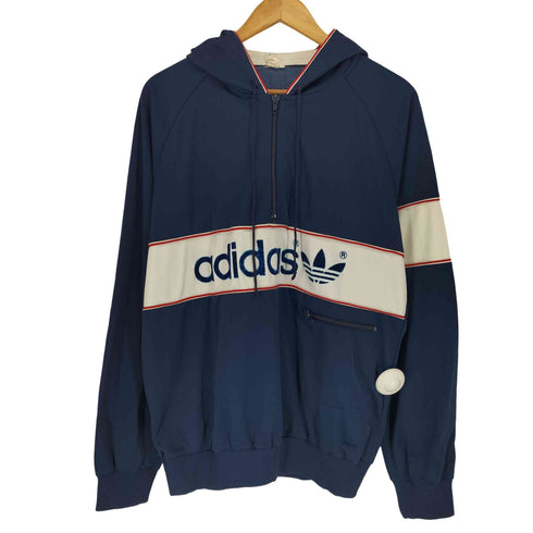 アディダス adidas 80S MADE IN WEST GERMANY ハーフジップ フーディープルオーバー メンズ DE:52