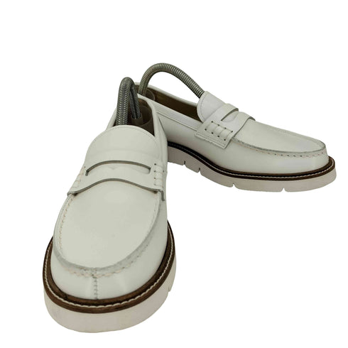ハルタ HARUTA WHITE LOAFER コインローファー レディース 24 1/2