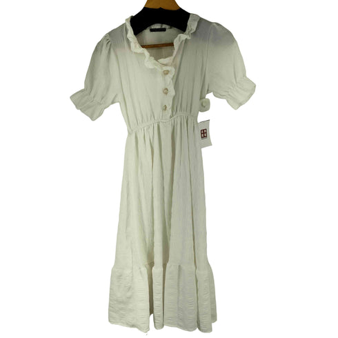THE BROADCLOTH STRIPE パールボタン フリルワンピース レディース import:M