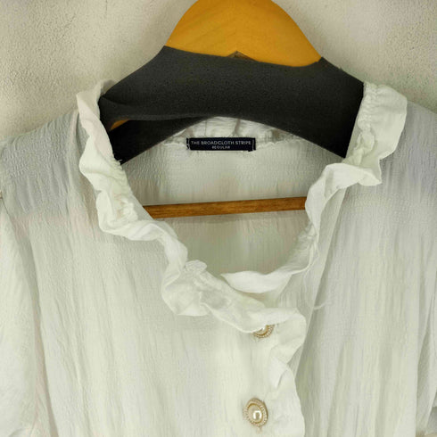 THE BROADCLOTH STRIPE パールボタン フリルワンピース レディース import:M