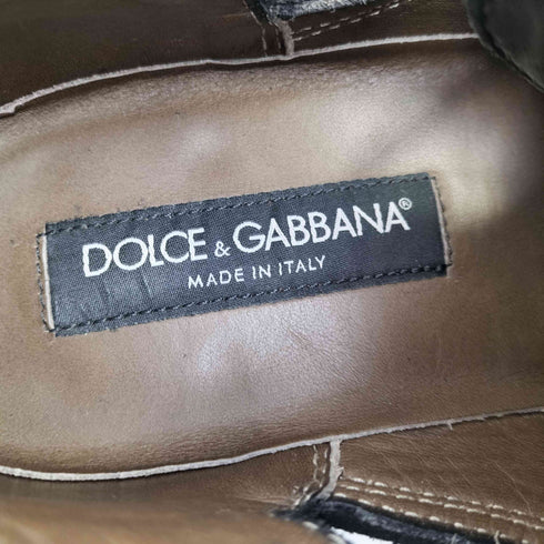 ドルチェアンドガッバーナ DOLCE&GABBANA イタリア製 DERBY CROSTA RETRO STONE WASH レザー ブーツ 穴あき サマーシューズ メンズ 7