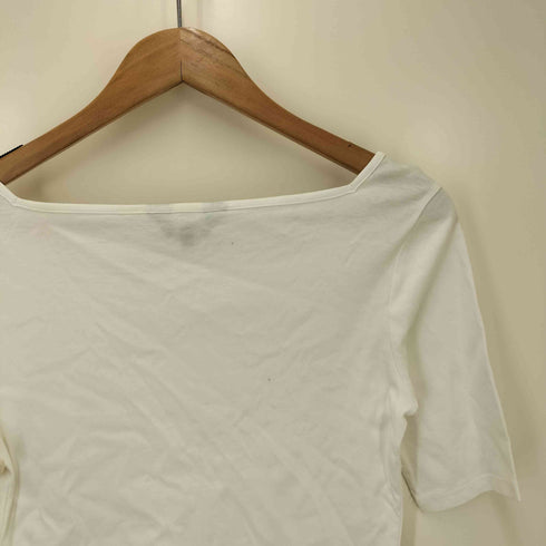 カルバンクライン CALVIN KLEIN コットン ショートスリーブ ボートネック Tシャツ レディース import:M