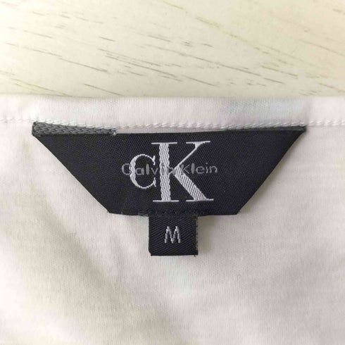 カルバンクライン CALVIN KLEIN コットン ショートスリーブ ボートネック Tシャツ レディース import:M