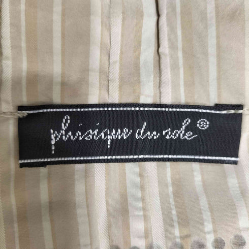 PHISIQUE DU ROLE バックビジューストライプシワ加工ジャケット レディース 42