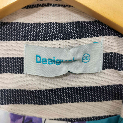 デシグアル Desigual 花柄 ボーダー シングル テーラードジャケット レディース JPN:38