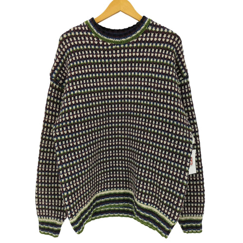 ビームス BEAMS マルチ ジャガード クルーネック ニット メンズ JPN:M