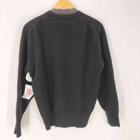 コムデギャルソンオム COMME des GARCONS HOMME 90S 田中オム デカ 銀タグ クルーネック ウール ブラック ニット セーター archive アーカイブ メンズ