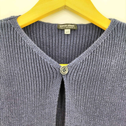ジョルジオアルマーニ Giorgio Armani 90s 黒タグ イタリア製 リブ編み Vネック ニットベスト メンズ EUR:48