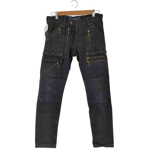 ブラックミーンズ BLACKMEANS ゴールドジップ カーゴデニムパンツ メンズ JPN:2