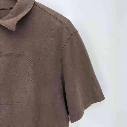 プラダ PRADA SPORT 裾ロゴ赤タグ 一部切替 鹿の子ポロシャツ メンズ import:XL