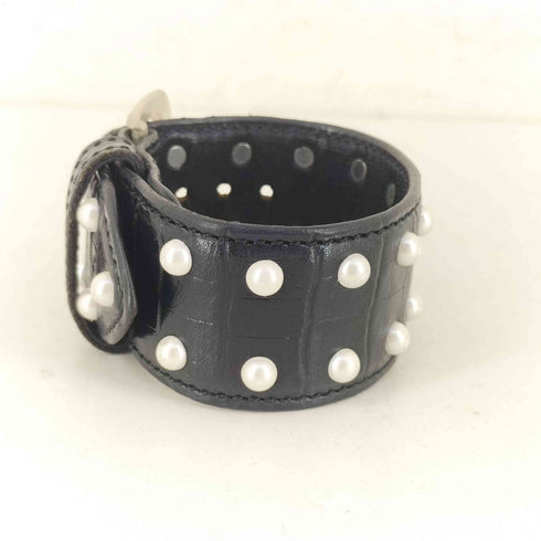 ジョンローレンスサリバン JOHN LAWRENCE SULLIVAN DOUBLE PEARL LEATHER BRACELET メンズ