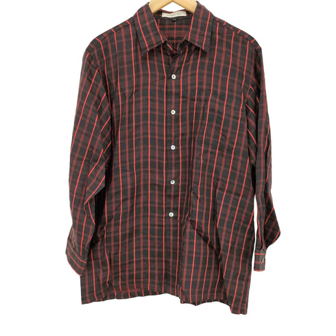 Silverridge リネン100 チェック柄 長袖シャツ メンズ import:M