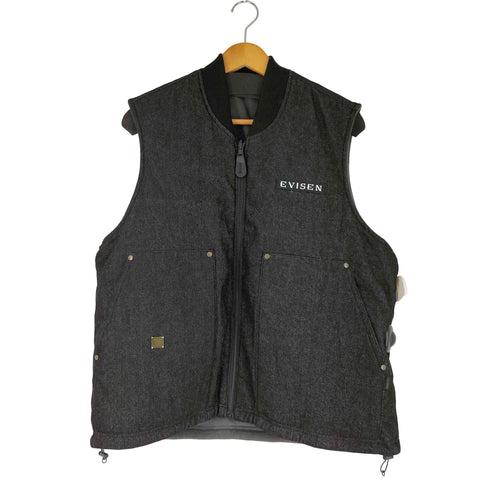 エビセンスケートボーズ Evisen skateboards MICRO FLEECE DENIM REVERSBLE VEST メンズ JPN:M