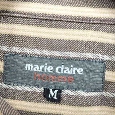 マリクレール marie claire HOMME ストライプ柄 長袖 ボタンダウンシャツ メンズ import:M