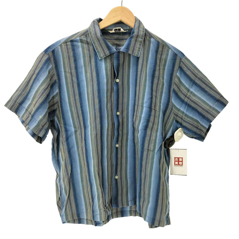 California 70S USA製 三角タグ グラデーション ストライプ 開襟 オープンカラー S/S ボックス シャツ vintage ヴィンテージ メンズ import:L