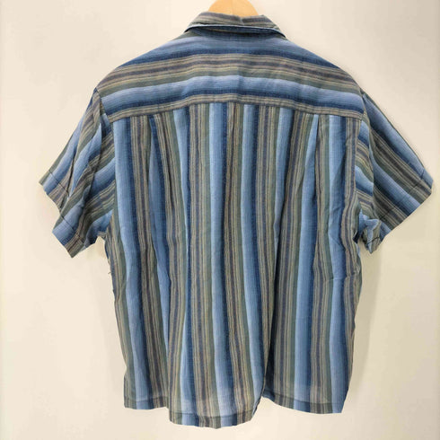 California 70S USA製 三角タグ グラデーション ストライプ 開襟 オープンカラー S/S ボックス シャツ vintage ヴィンテージ メンズ import:L