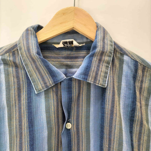 California 70S USA製 三角タグ グラデーション ストライプ 開襟 オープンカラー S/S ボックス シャツ vintage ヴィンテージ メンズ import:L