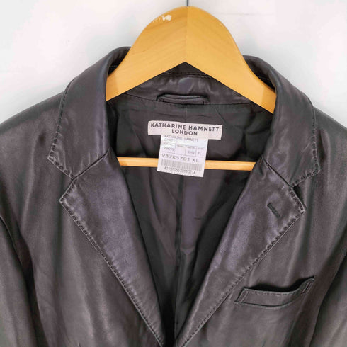 キャサリンハムネットロンドン KATHARINE HAMNETT LONDON ラムレザー ロングコート メンズ import:XL