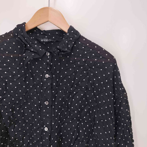 ミズイロインド mizuiro ind 26SS ドットプリント キャッチワッシャー シャツ レディース FREE