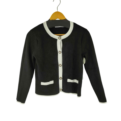 ザラ ZARA フェイクパールボタンニットカーディガン レディース US M