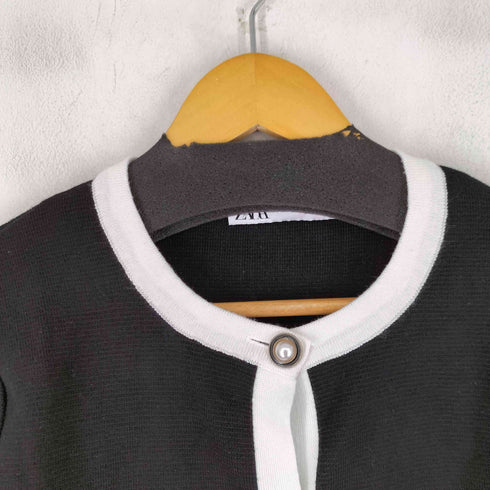 ザラ ZARA フェイクパールボタンニットカーディガン レディース US M