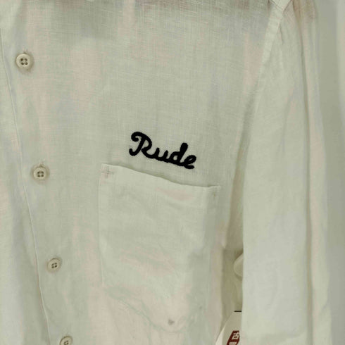 ルードギャラリー RUDE GALLERY リネン100 ロゴ刺繍 L/S シャツ メンズ JPN:3