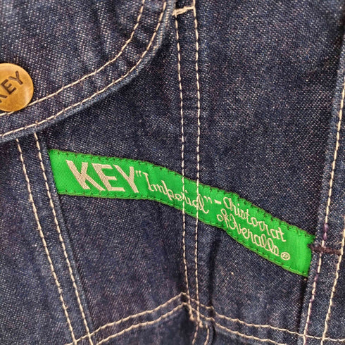 キー KEY 90s デニム オーバーオール 濃紺 メンズ W36 × L32