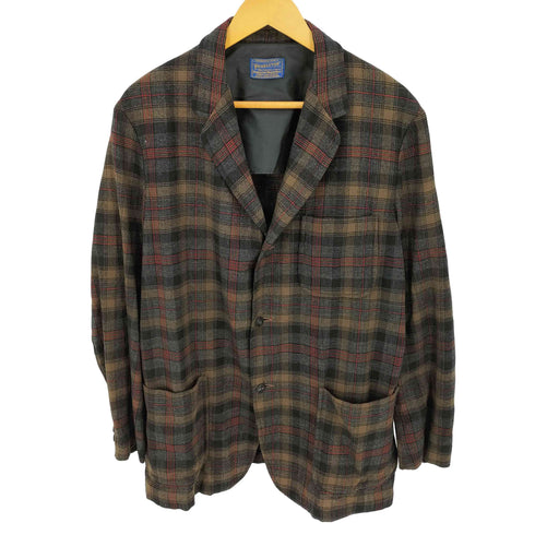 ペンドルトン PENDLETON 40s マドラスチェック ウール 背抜き 3B テーラードジャケット メンズ