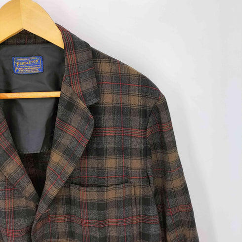 ペンドルトン PENDLETON 40s マドラスチェック ウール 背抜き 3B テーラードジャケット メンズ