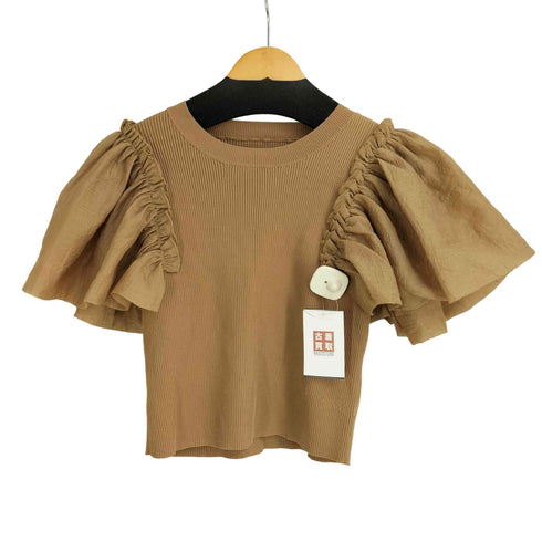 ザラ ZARA フリル袖 コントラストニット レディース import:L