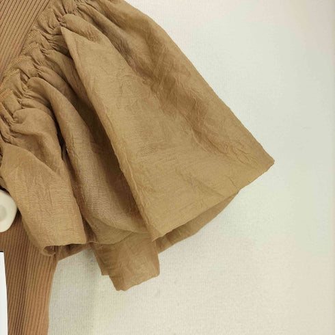 ザラ ZARA フリル袖 コントラストニット レディース import:L