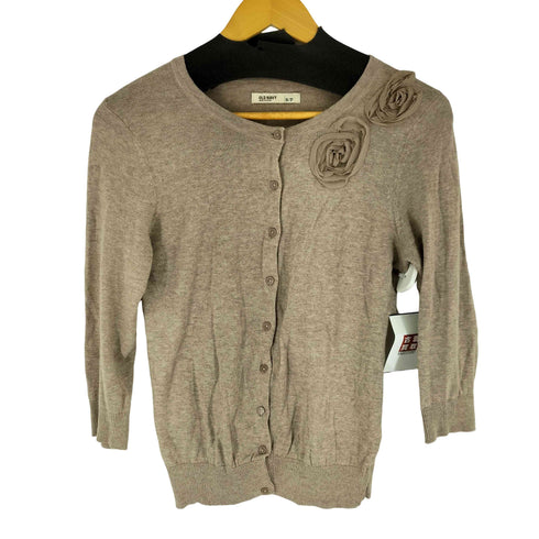 オールドネイビー OLD NAVY コサージュデザイン クルーネックカーディガン レディース import:S