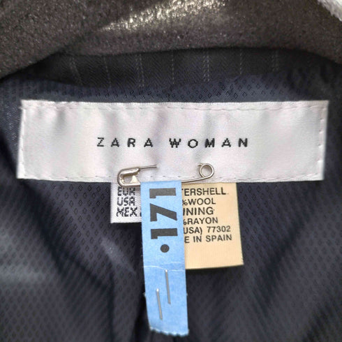 ザラ ZARA ピンストライプ 金ボタン 1B テーラードジャケット ストレートスラックス セットアップ レディース 36