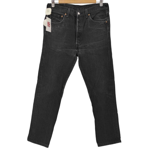 リーバイス Levis USA製 553刻印 501 後染め ボタンフライブラックデニム メンズ 33/32