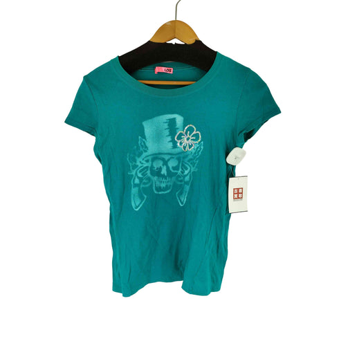 LDS スパンコール スカルデザイン S/S Tシャツ レディース