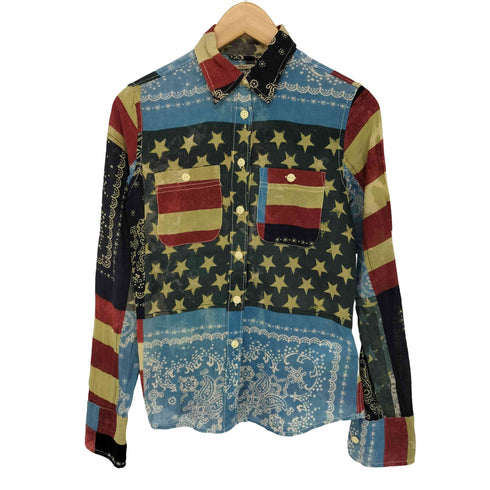 デニムアンドサプライラルフローレン DENIM&SUPPLY RALPH LAUREN RL UTILITY 柄切替 L/S シャツ メンズ XS