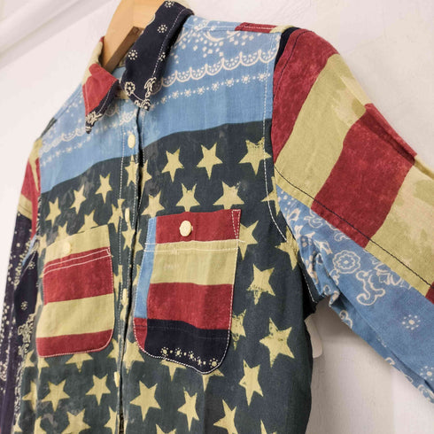 デニムアンドサプライラルフローレン DENIM&SUPPLY RALPH LAUREN RL UTILITY 柄切替 L/S シャツ メンズ XS