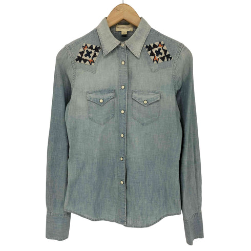デニムアンドサプライラルフローレン DENIM&SUPPLY RALPH LAUREN ビーズデザイン L/S ウエスタンシャツ レディース XS