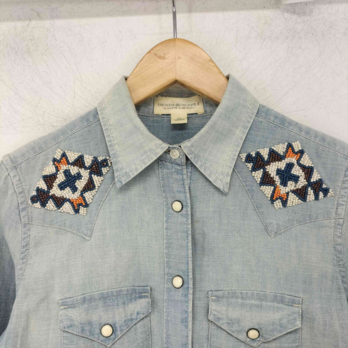 デニムアンドサプライラルフローレン DENIM&SUPPLY RALPH LAUREN ビーズデザイン L/S ウエスタンシャツ レディース XS