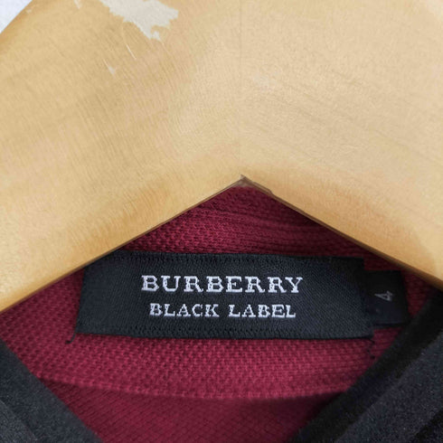 バーバリーブラックレーベル BURBERRY BLACK LABEL ロゴ ワンポイント 刺繍 ポロシャツ メンズ JPN:4