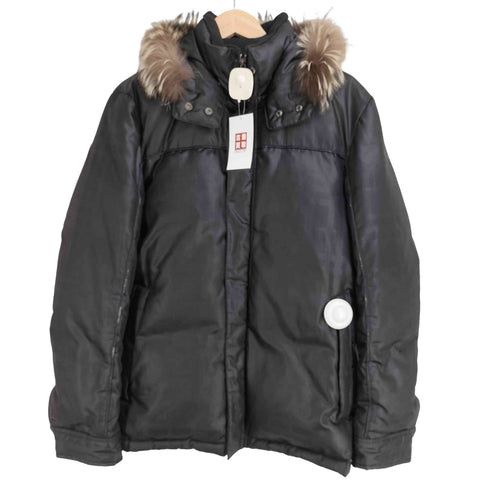 バーバリーブラックレーベル BURBERRY BLACK LABEL シルバーフォックスファー 2WAY ダウンジャケット メンズ JPN:XL