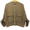 ザラ ZARA リネンレーヨン ボンバージャケット レディース import:L