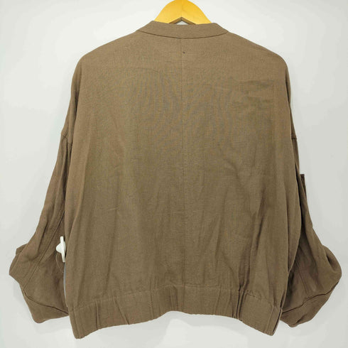 ザラ ZARA リネンレーヨン ボンバージャケット レディース import:L