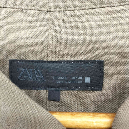 ザラ ZARA リネンレーヨン ボンバージャケット レディース import:L
