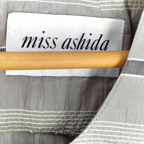 miss ashida シルク混 ボーダー フリル ティアードワンピース レディース JPN:7号