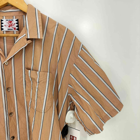 サノバチーズ SON OF THE CHEESE Stripe OpShirt ストライプ オープンカラー 半袖シャツ メンズ JPN:M